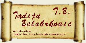 Tadija Belobrković vizit kartica